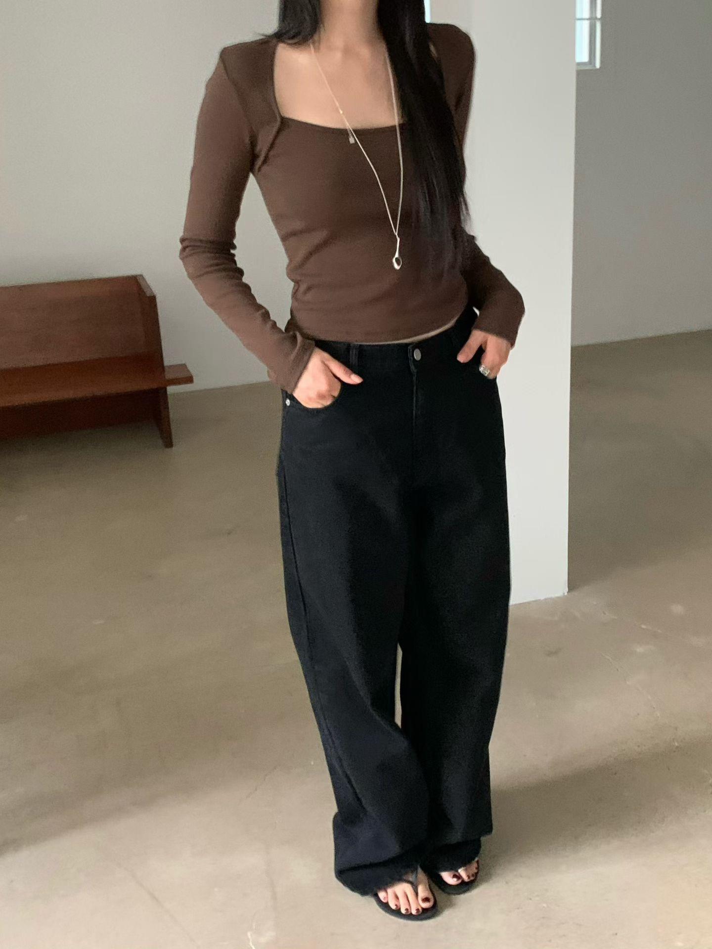 小性感寬領棉質上衣